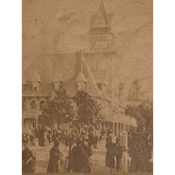 Antique 19th Century Stereoscope Stereograph Real Photo Sepia No65 Michigan Bldg - Picture 1 of 6